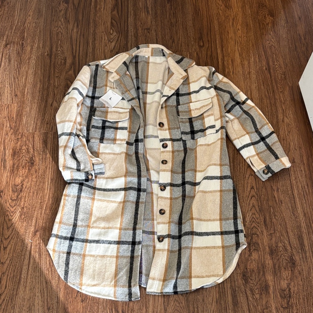Plaid Button-Up Shacket